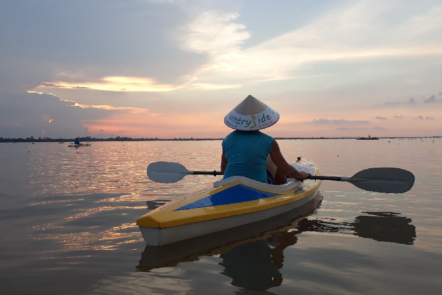 Sunset in Ham Luong river - Mekong Delta Tours